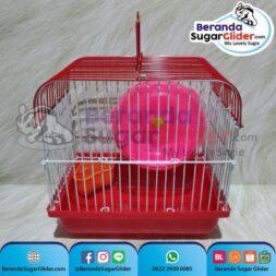 Kandang Besi Lipat Smart Home Merah Ukuran Mini Extra Small Size XS Hewan Peliharaan Joey Sugar Glider SG Bajing Kelapa Burung Guinea Pig Hamster Marmut Tupai Terbang