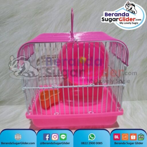 Kandang Besi Lipat Smart Home Pink Ukuran Mini Extra Small Size XS Hewan Peliharaan Joey Sugar Glider SG Bajing Kelapa Burung Guinea Pig Hamster Marmut Tupai Terbang