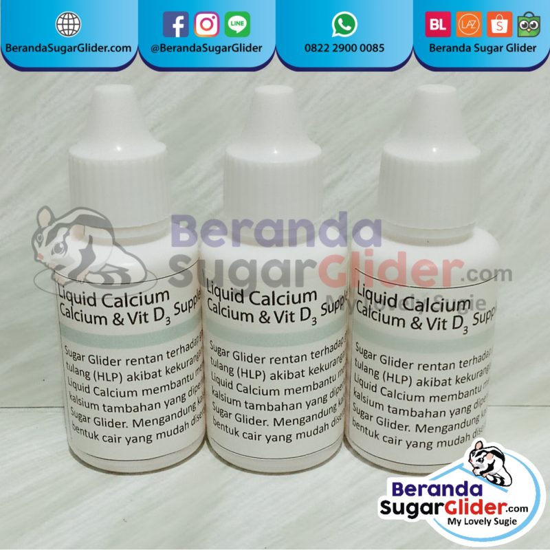 Liquid Calcium Makanan Hewan Peliharaan Kecil Sugar Glider SG Bajing Kelapa Landak Mini Tupai Terbang Mamalia