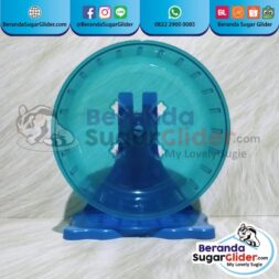 Jogging Wheel Roda Putar Warna Biru Mainan Hewan Peliharaan Kecil Sugar Glider SG Bajing Kelapa Hamster Landak Mini Tupai Terbang Mamalia