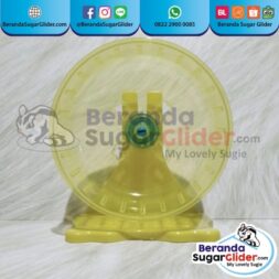 Jogging Wheel Roda Putar Warna Kuning Mainan Hewan Peliharaan Kecil Sugar Glider SG Bajing Kelapa Hamster Landak Mini Tupai Terbang Mamalia