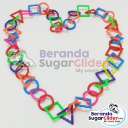 Rantai Geometri Mainan Hewan Peliharaan Kecil Sugar Glider SG Bajing Kelapa Burung Landak Mini Tupai Terbang Mamalia