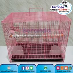Kandang Besi Lipat Sweet Pink Ukuran Sedang Medium Size M Hewan Peliharaan Joey Sugar Glider SG Bajing Kelapa Burung Guinea Pig Hamster Iguana Landak Mini Marmut Musang Otter Tupai Terbang