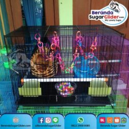 Kandang Besi Lipat Sweet Ukuran Sedang Medium Size M Full Set 2 Hewan Peliharaan Joey Sugar Glider SG Bajing Kelapa Burung Guinea Pig Hamster Landak Mini Marmut Musang Otter Tupai Terbang