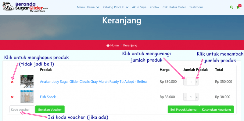 Halaman Keranjang